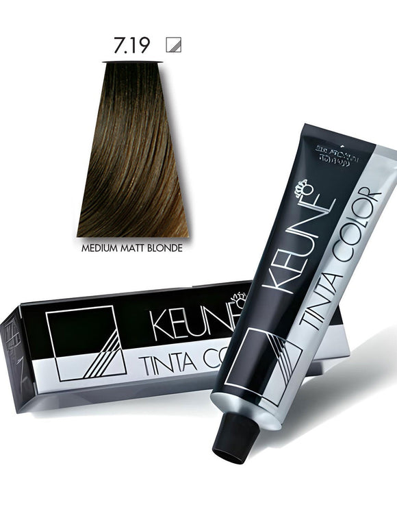 Keune Tinta Hair Color 7.19 Medium Matt Blonde (DZ17748)