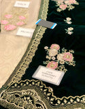 Heavy Embroidered Masoori Bridal Suit with Luxury Velvet Shawl (DZ17827)