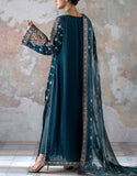 Luxury Heavy Embroidered Velvet Dress with Emb. Organza Dupatta (DZ17828)