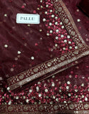 Luxury Heavy Embroidered Velvet + NET Bridal Saree (DZ17832)