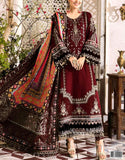 Heavy Embroidered Chiffon Wedding Dress with Jamawar Trouser (DZ17842)