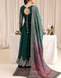 Luxurious Handwork Embroidered Chiffon Bridal Dress with Emb. Silk Trouser (DZ17843)