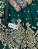 Luxurious Handwork Embroidered Chiffon Bridal Dress with Emb. Silk Trouser (DZ17843)