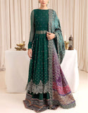 Luxurious Handwork Embroidered Chiffon Bridal Dress with Emb. Silk Trouser (DZ17843)