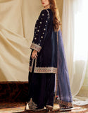 Luxury Heavy Embroidered Velvet Dress with Chiffon Dupatta (DZ17854)