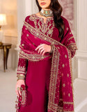 Luxurious Handwork Embroidered Velvet Dress with Emb. Organza Dupatta (DZ17855)