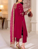 Luxurious Handwork Embroidered Velvet Dress with Emb. Organza Dupatta (DZ17855)