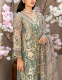 Luxurious Handwork Embroidered Organza Party Dress with Emb. Silk Trouser (DZ17859)