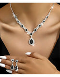 Adorable Silver Plated Jewelry Set, Necklace & Drop Earrings - Perfect for Weddings & Parties (DZ17870)