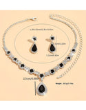 Adorable Silver Plated Jewelry Set, Necklace & Drop Earrings - Perfect for Weddings & Parties (DZ17870)