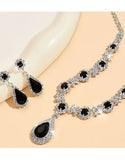 Adorable Silver Plated Jewelry Set, Necklace & Drop Earrings - Perfect for Weddings & Parties (DZ17870)