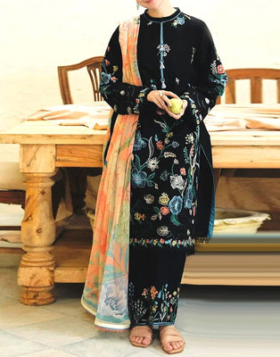 Embroidered Lawn Dress with Digital Print Diamond Lawn Dupatta (DZ17876)