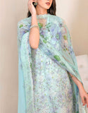 Adorable Chikankari Embroidered EID Lawn Dress with Chiffon Dupatta (DZ17889)