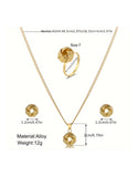 3-Piece Adorable Boho Knot Design Party Wear Jewelry Set with Adjustable Ring, Earrings and Necklac (DZ17894)