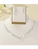 Elegant Sparkling Rhinestone Party Wear Necklace & Earrings (DZ17911)