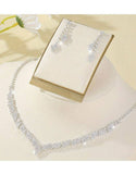 Elegant Sparkling Rhinestone Party Wear Necklace & Earrings (DZ17911)