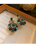 Ethnic Vintage Floral Gemstones Necklace & Earrings (DZ17914)