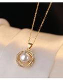 3-Piece Vintage-Inspired Faux Pearl & Rhinestone Necklace with Ring, Earrings (DZ17919)