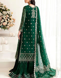 Heavy Embroidered Formal Chiffon Dress with Silk Gharara Trouser (DZ17925)