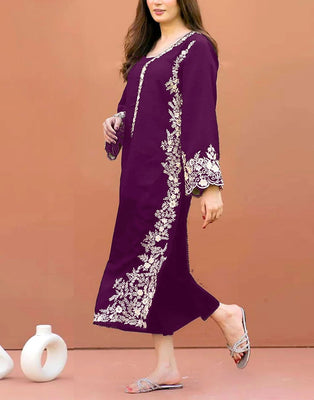 Elegant 2-Piece Embroidered Summer Lawn Dress Design (DZ17930)