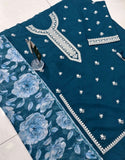 Heavy Embroidered Lawn Dress with Diamond Zari Dupatta (DZ17931)