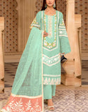 Heavy Schiffli Embroidered Lawn Dress with Diamond Zari Dupatta (DZ17933)