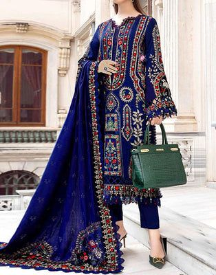 Cultural Inspired Embroidered Lawn Dress with Chiffon Dupatta (DZ17941)