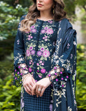 Luxury Heavy Embroidered EID Lawn Suit Design with Digital Silk Dupatta (DZ17953)