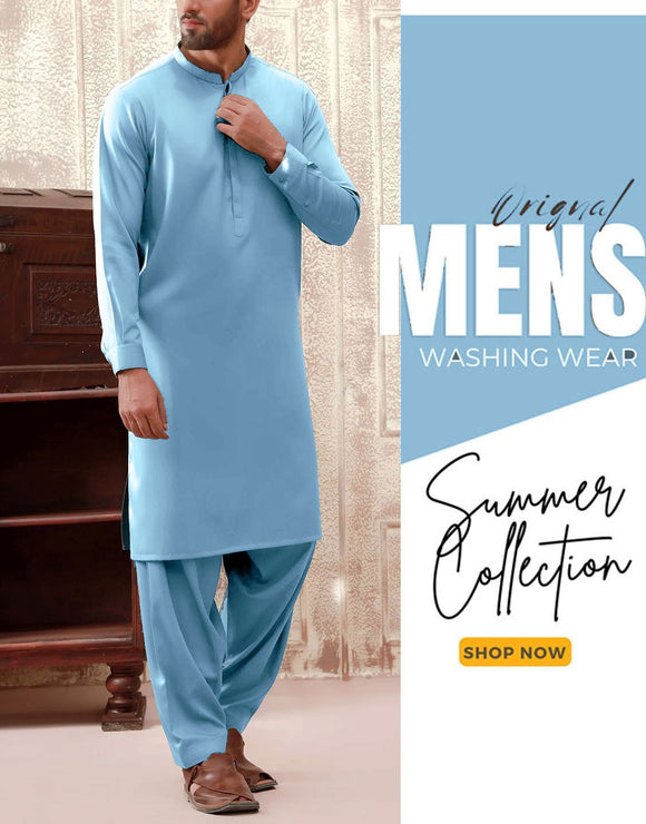 Unstitched Men's Wash n Wear Shalwar Kameez Suit (DZ17955)