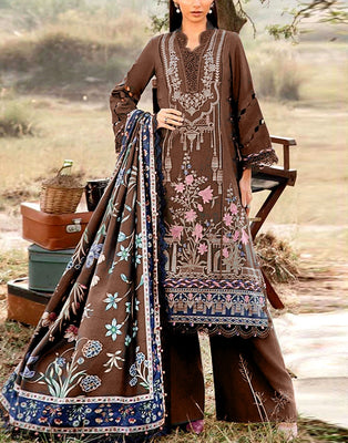 Heavy Panel Embroidered EID Lawn Dress with Chiffon Dupatta (DZ17984)