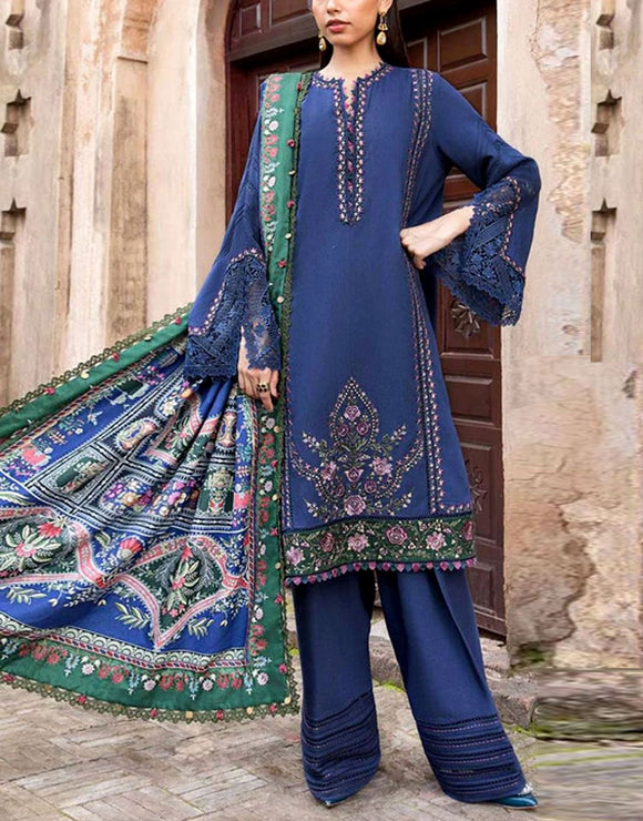 Heavy Panel Embroidered EID Lawn Dress with Chiffon Dupatta (DZ17985)