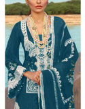 Luxurious Schiffli Embroidered Lawn Dress with 4-Side Embroidered Organza Dupatta (DZ18005)