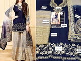 Indian Heavy Embroidered Chiffon Suit with Net Dupatta (DZ11796)