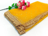 Gota Lace Net Dupatta - Yellow (DZ15002)