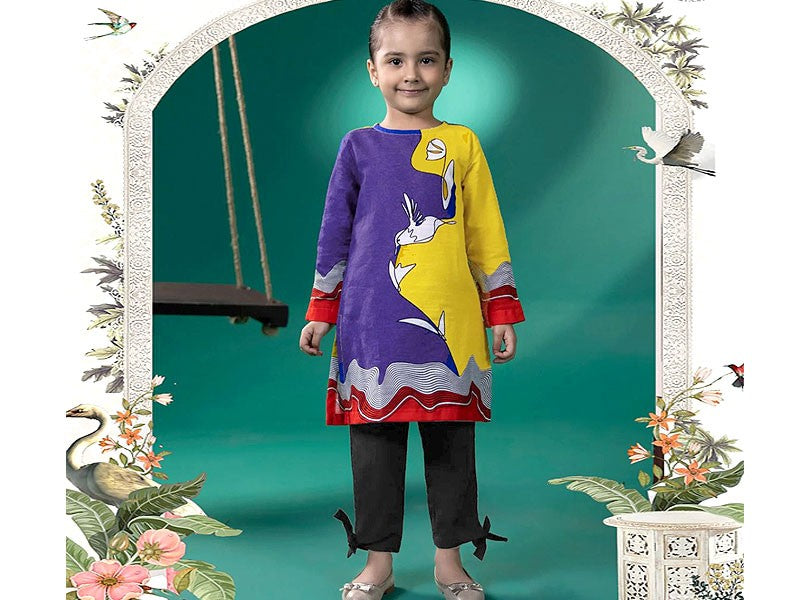 Digital Print 2 Piece Lawn Suit for Girls DZ15746 DressyZone